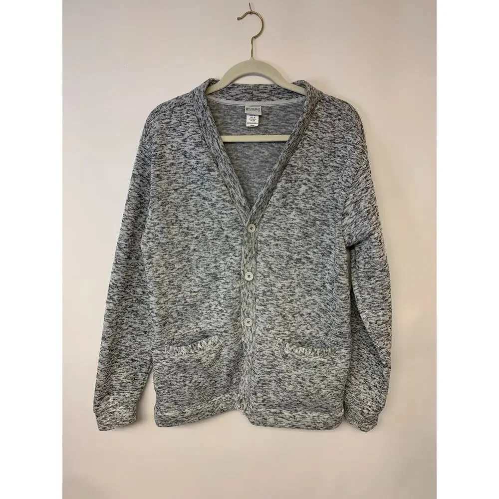 Haband Cardigan Grey Fleece Grandpa Normcore Professor Dad Warm Mens SZ M
